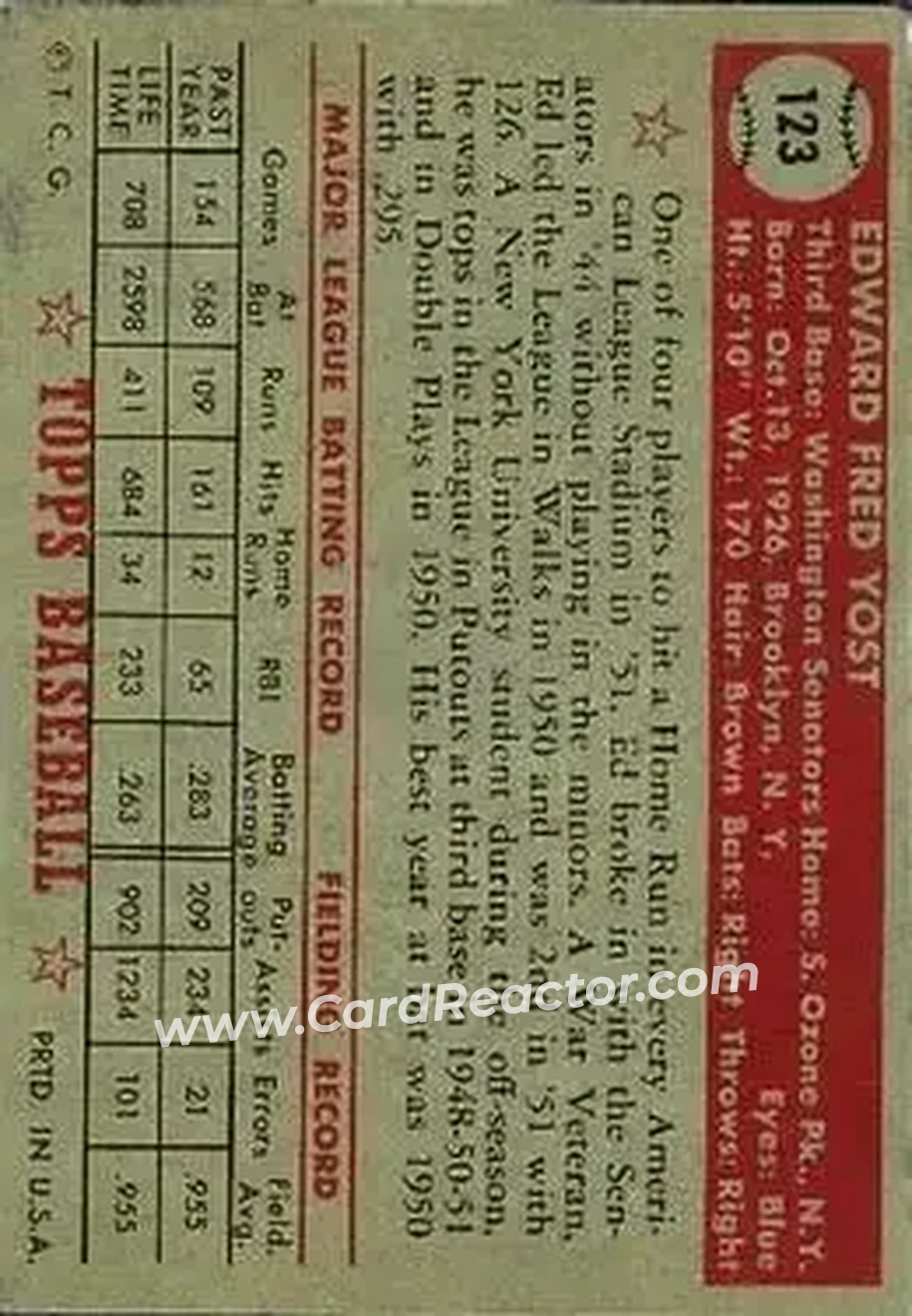 Back of Eddie Yost