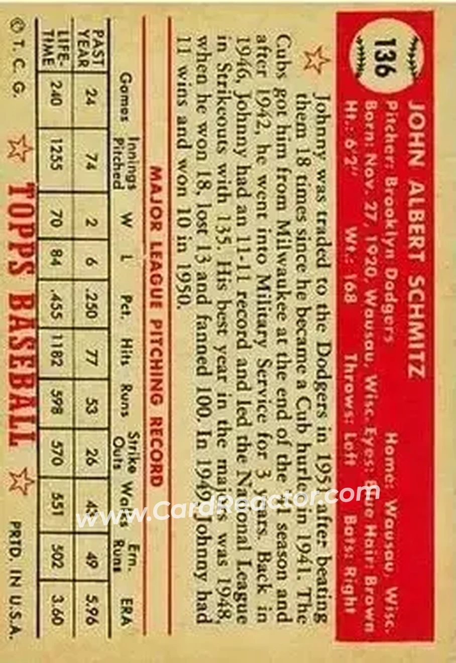 Back of Johnny Schmitz