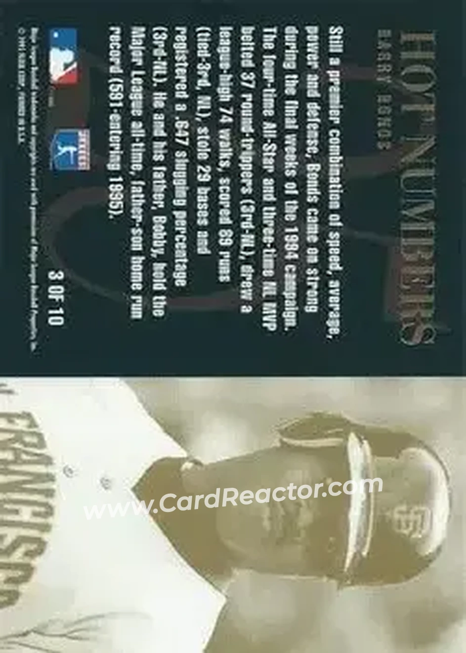 Back of Barry Bonds
