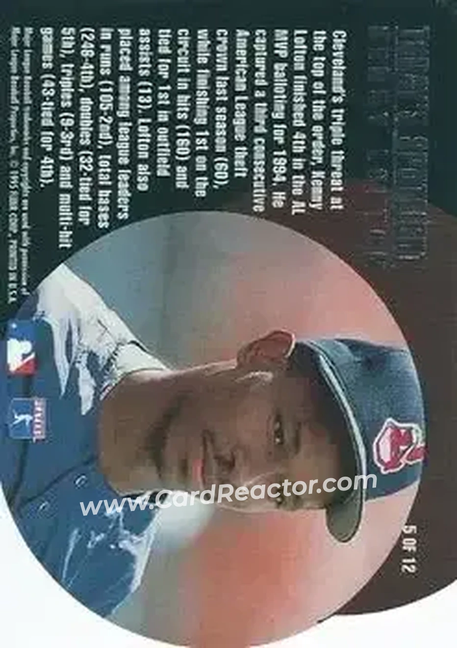 Back of Kenny Lofton