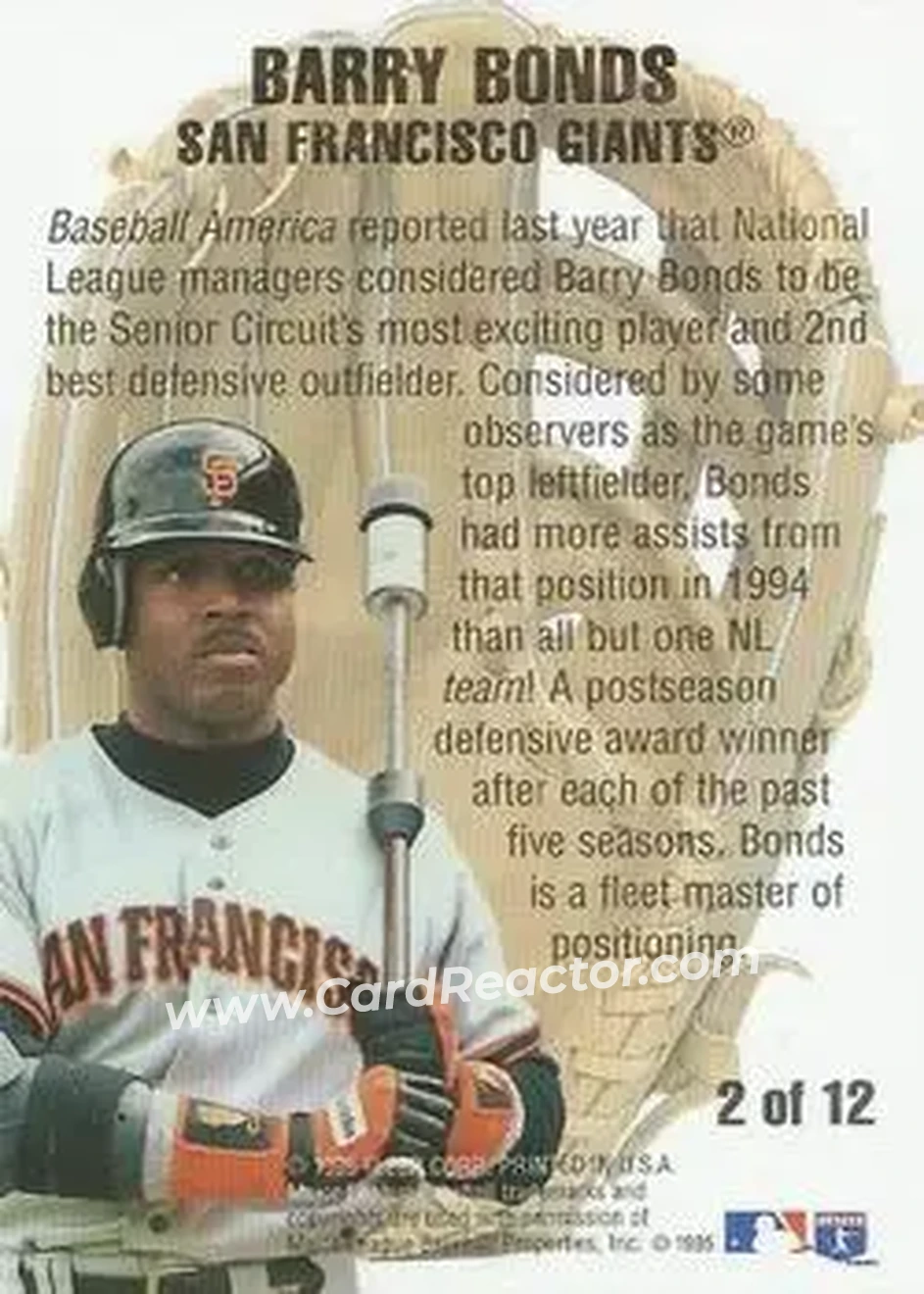 Back of Barry Bonds