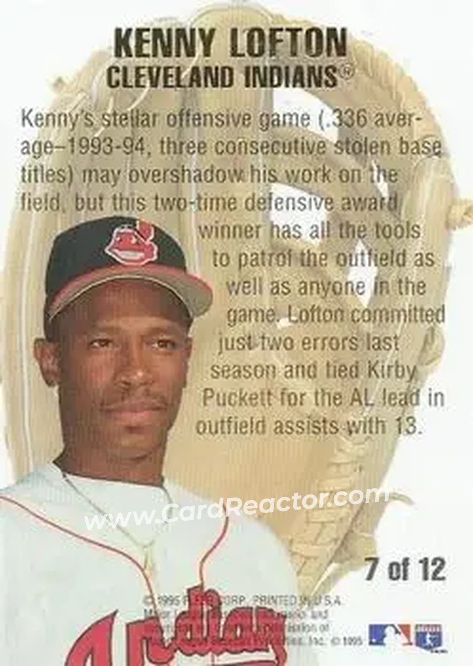 Back of Kenny Lofton