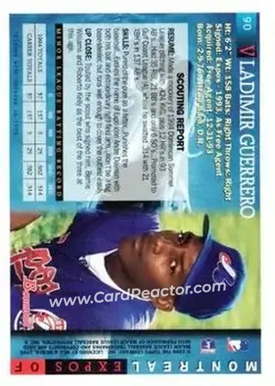 Back of Vladimir Guerrero