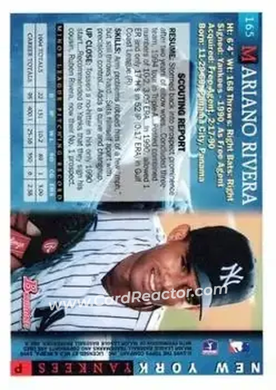 Back of Mariano Rivera