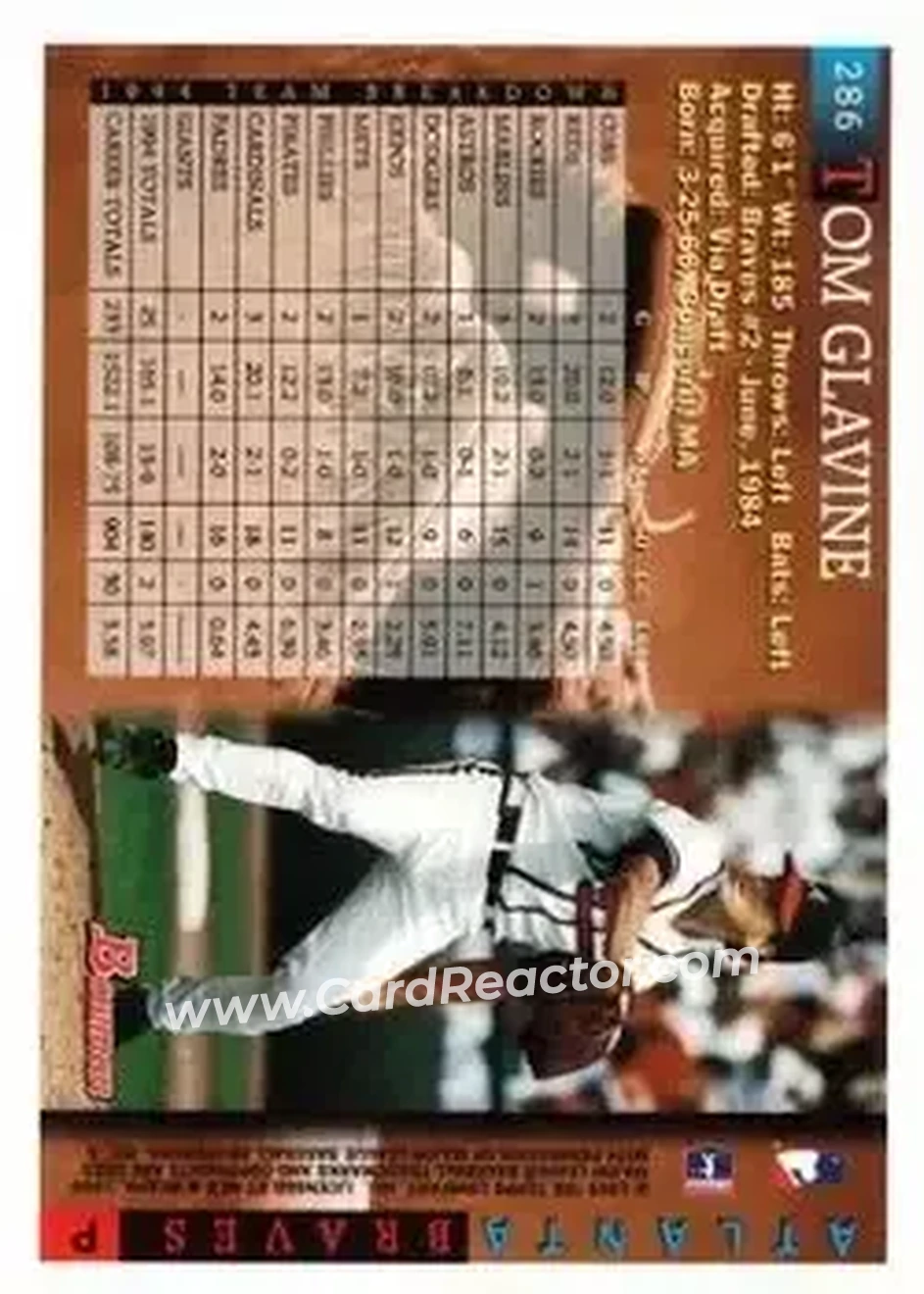 Back of Tom Glavine