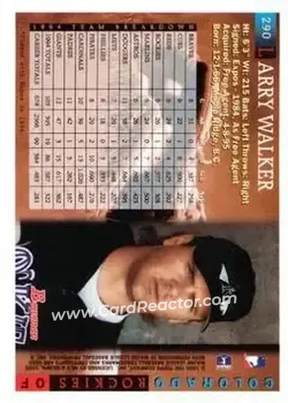 Back of Larry Walker