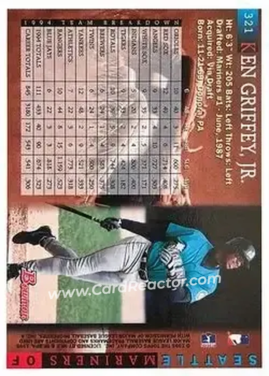 Back of Ken Griffey Jr.