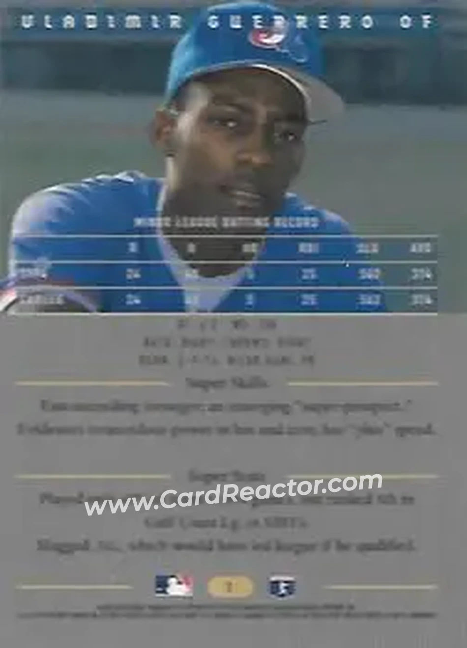 Back of Vladimir Guerrero