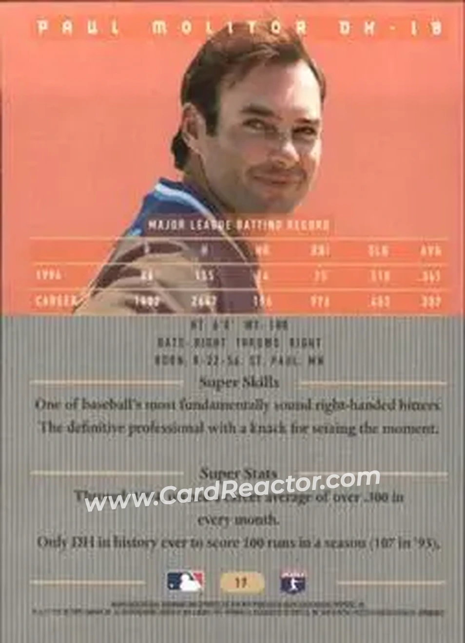 Back of Paul Molitor
