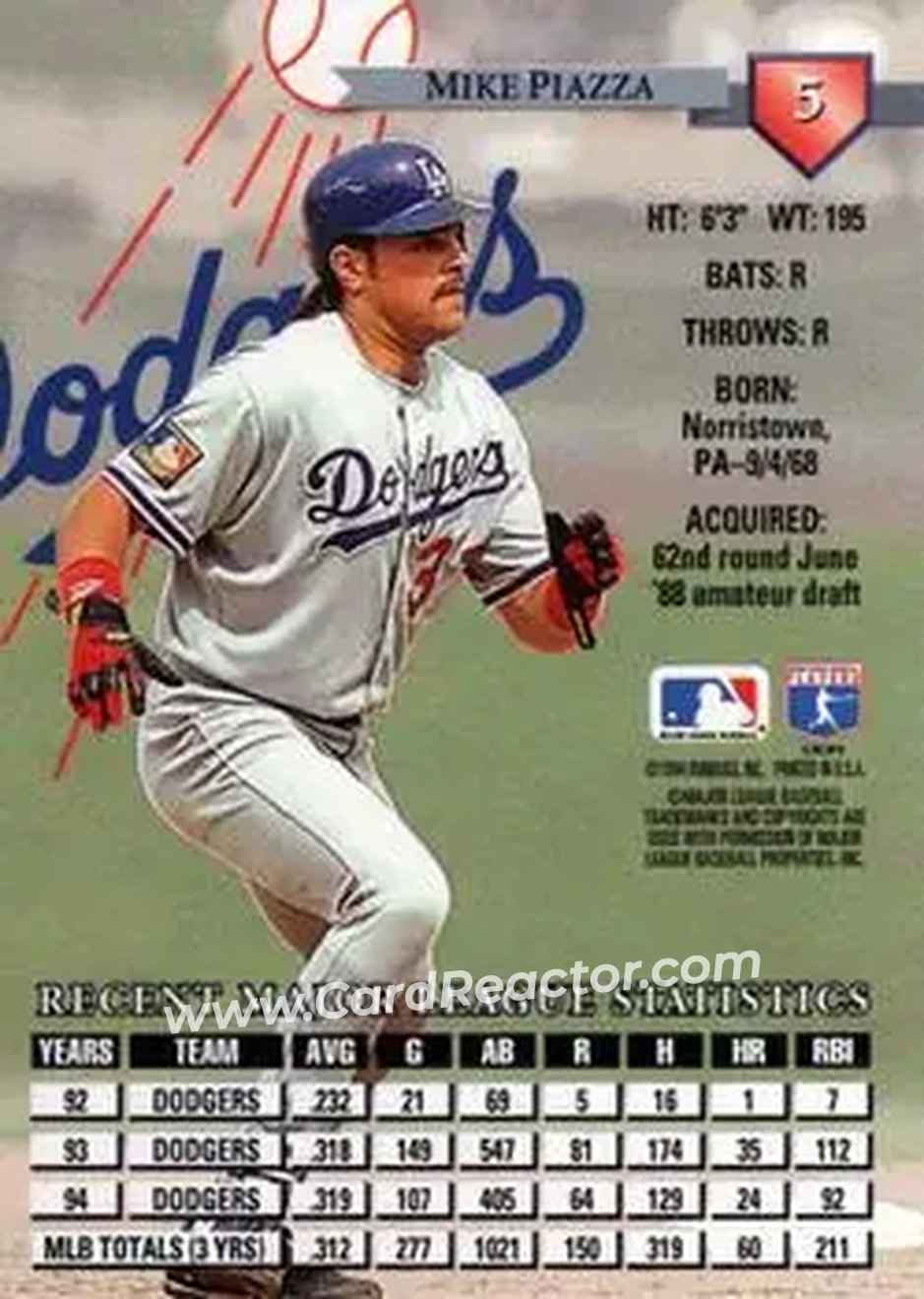 Back of Mike Piazza
