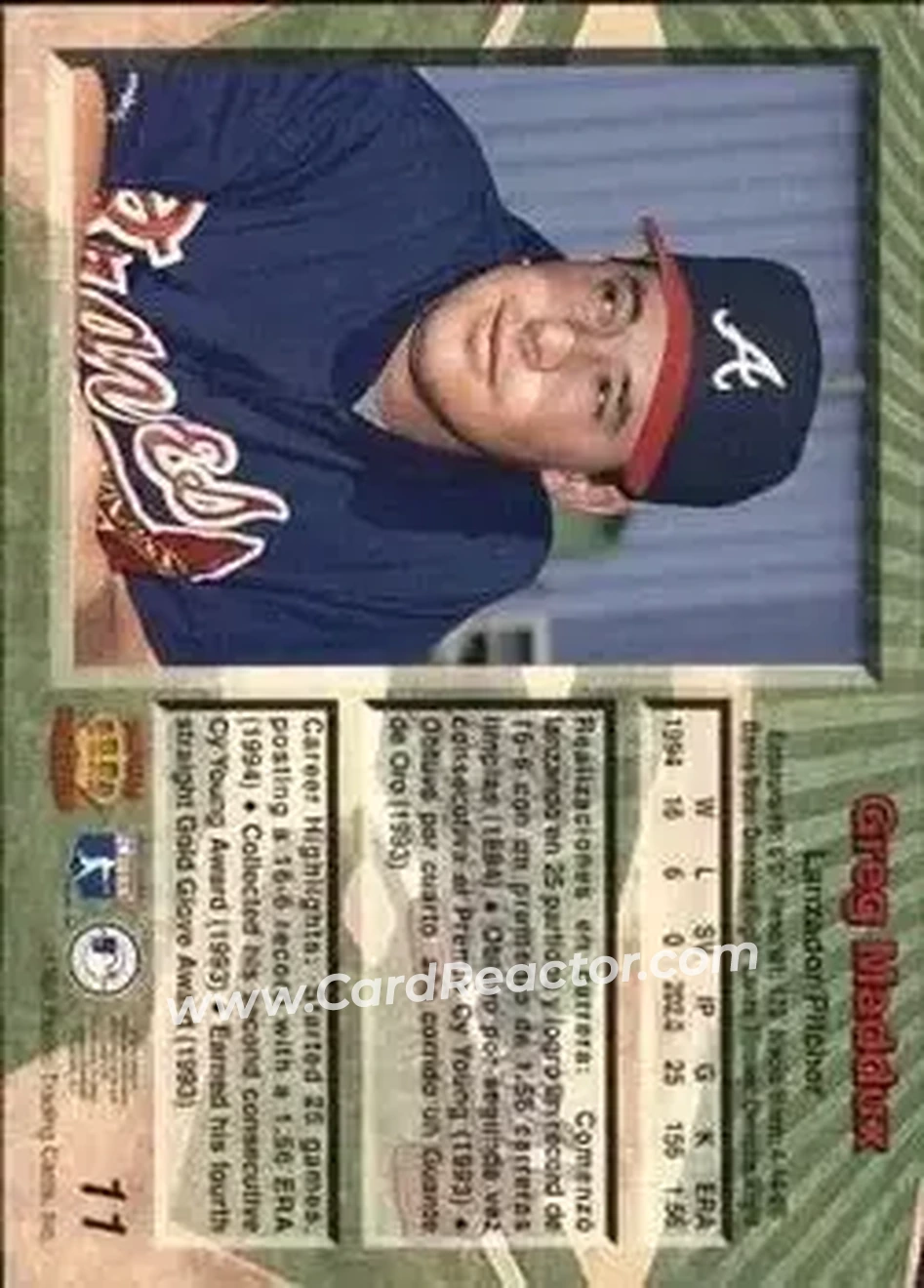 Back of Greg Maddux