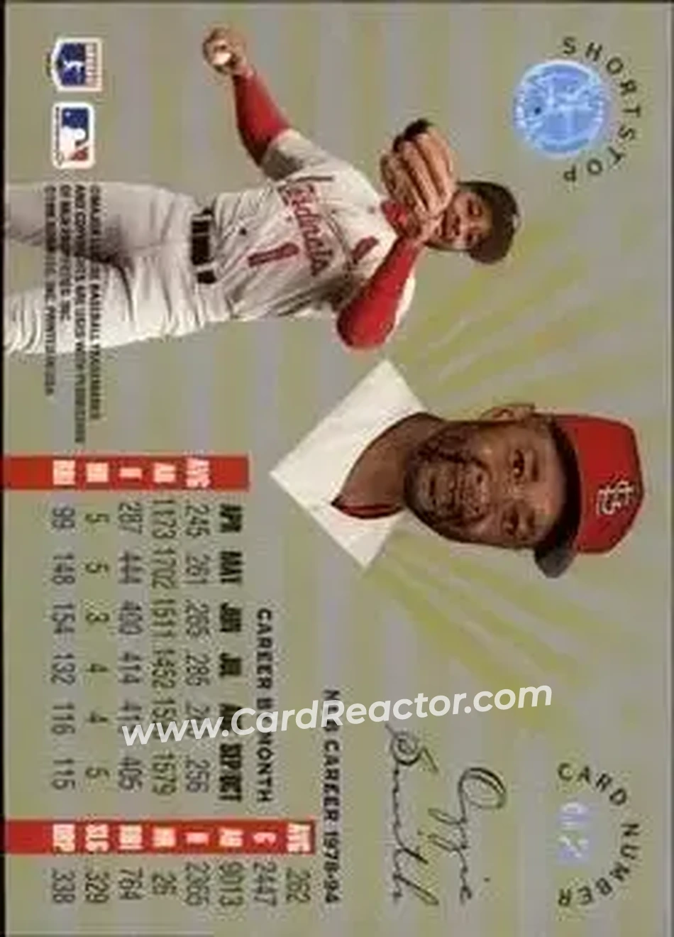 Back of Ozzie Smith