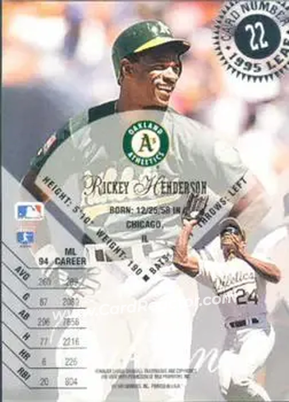 Back of Rickey Henderson