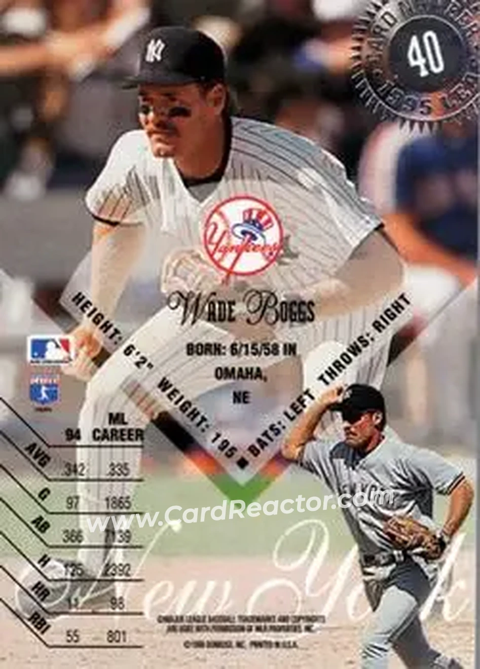 Back of Wade Boggs