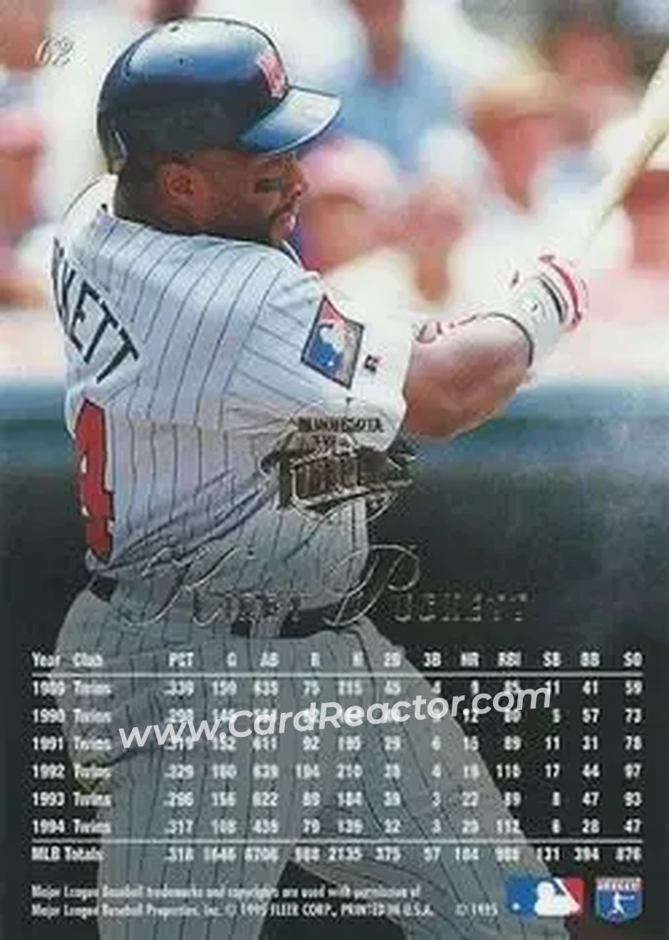 Back of Kirby Puckett