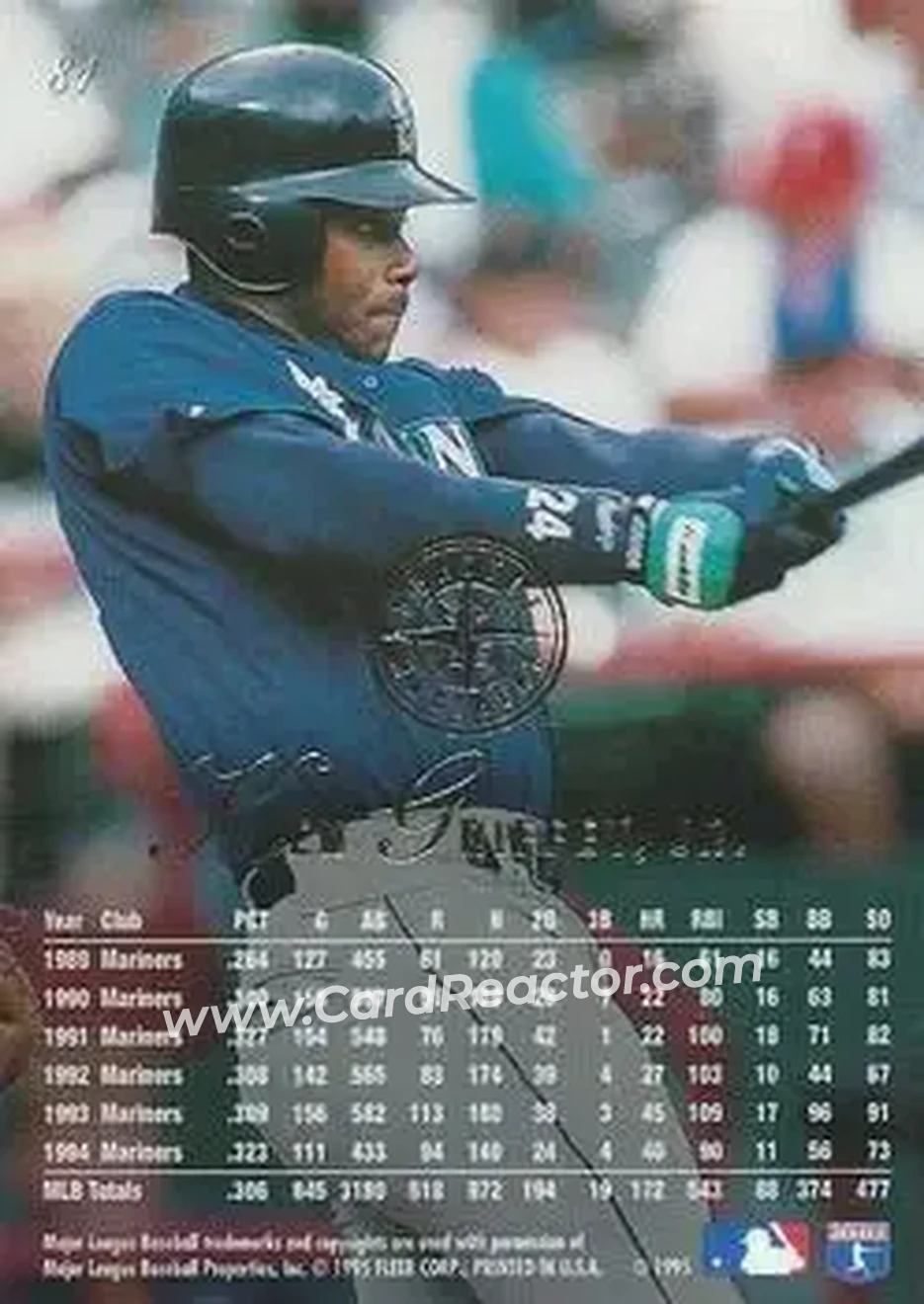Back of Ken Griffey Jr.