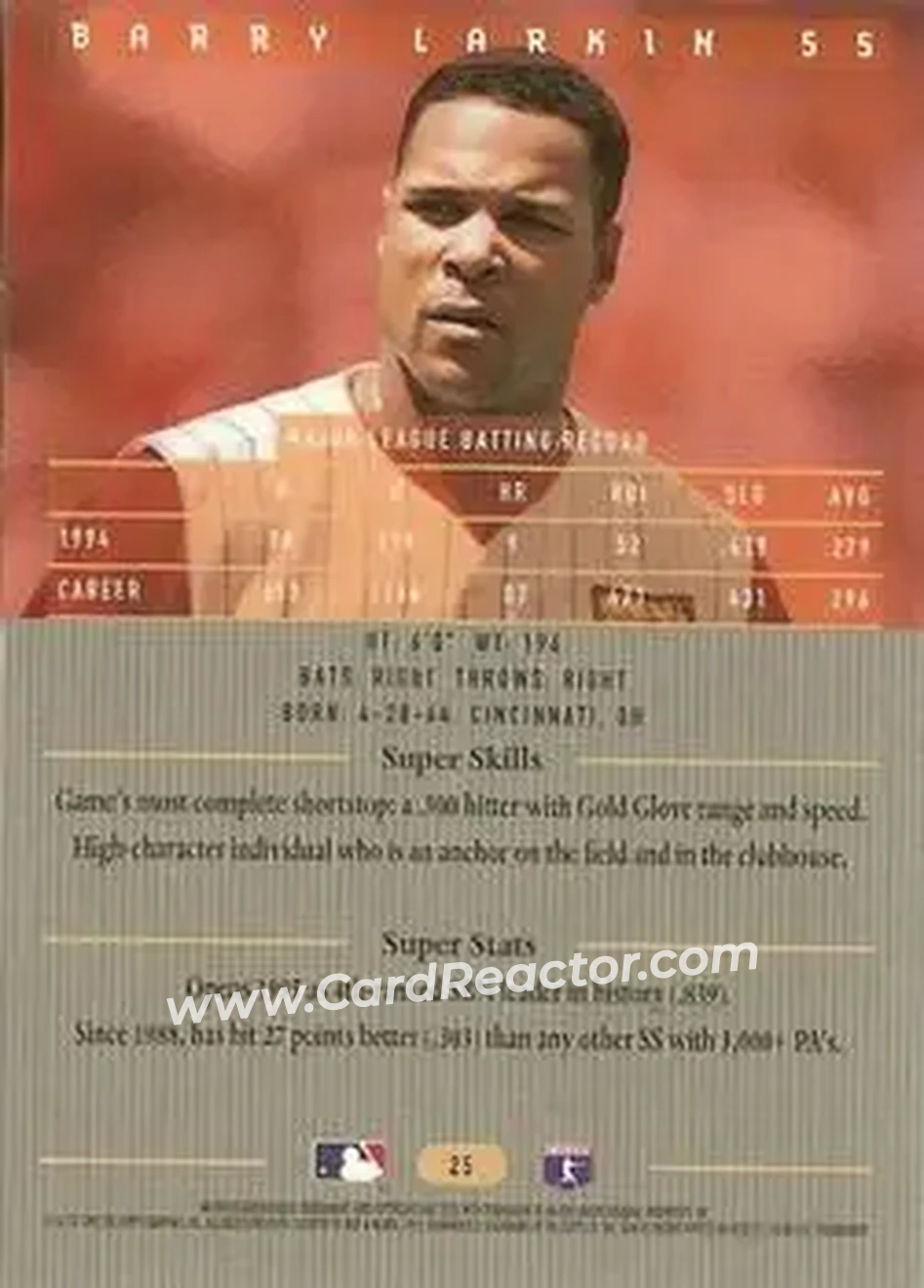 Back of Barry Larkin