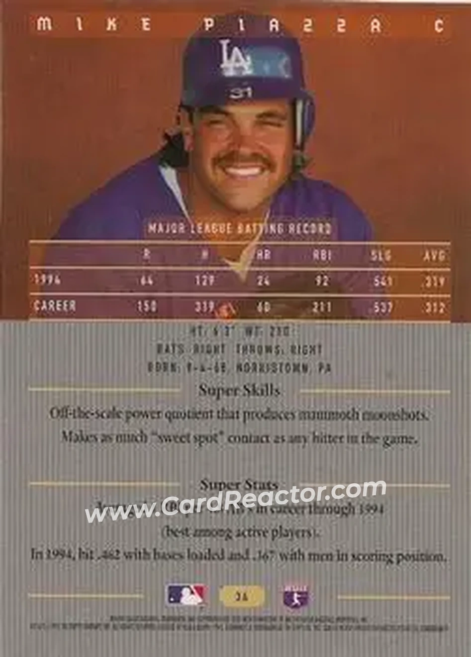 Back of Mike Piazza