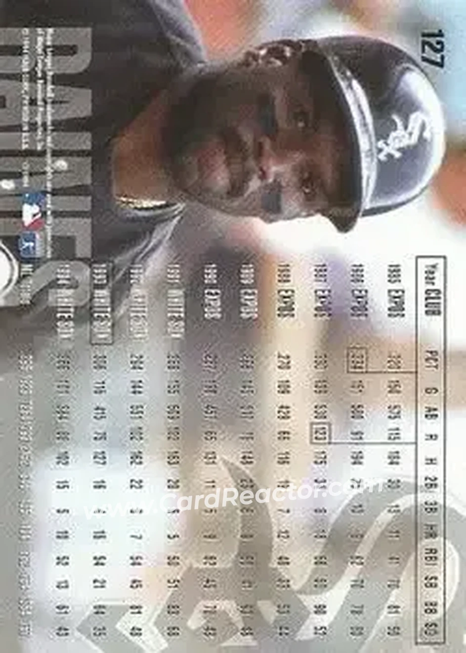 Back of Tim Raines