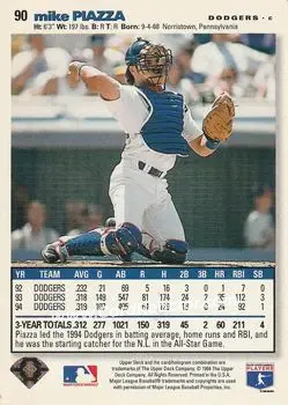 Back of Mike Piazza