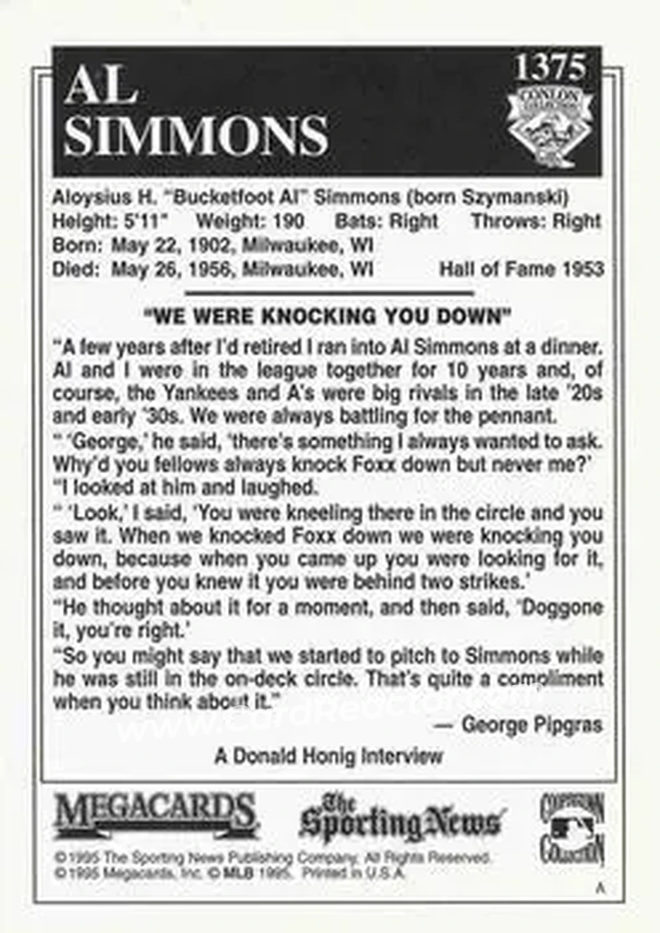 Back of Al Simmons