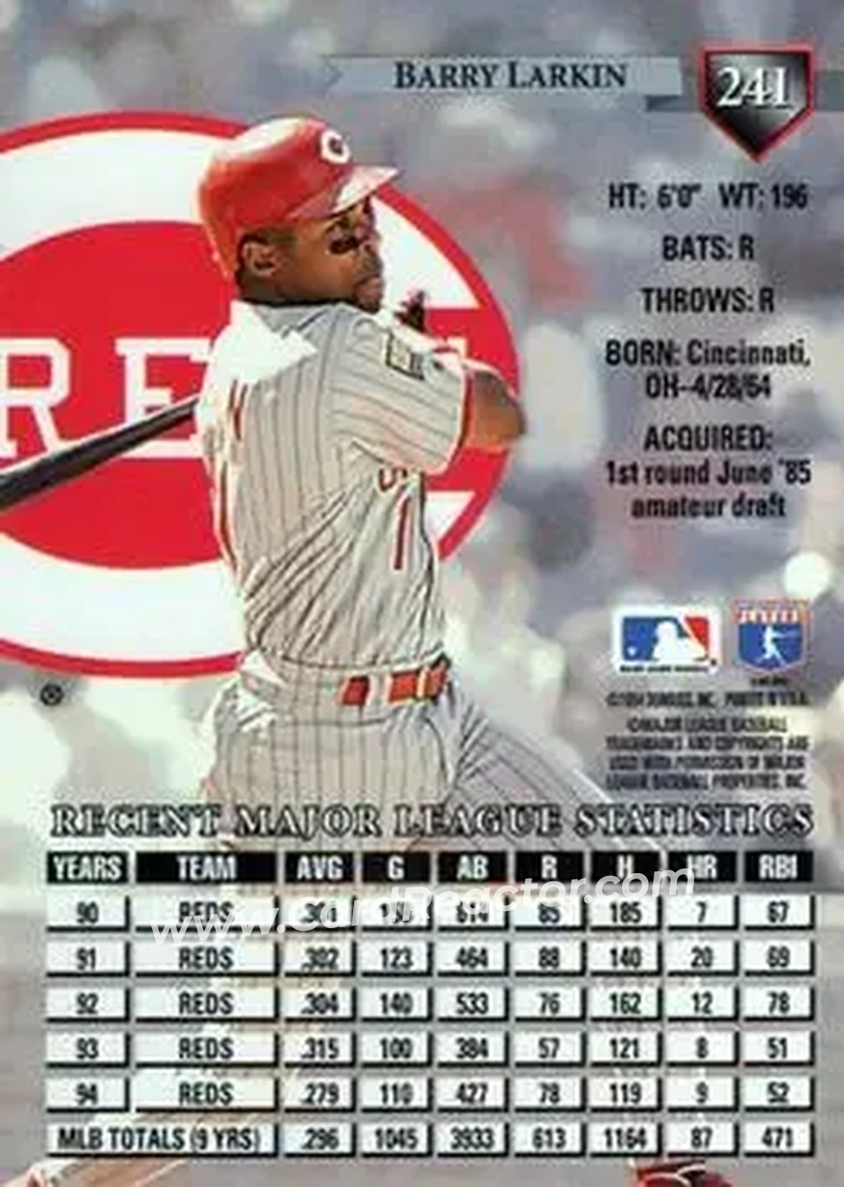 Back of Barry Larkin