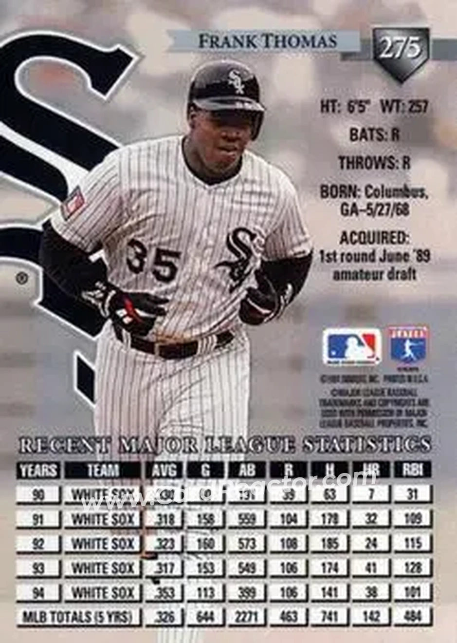 Back of Frank Thomas