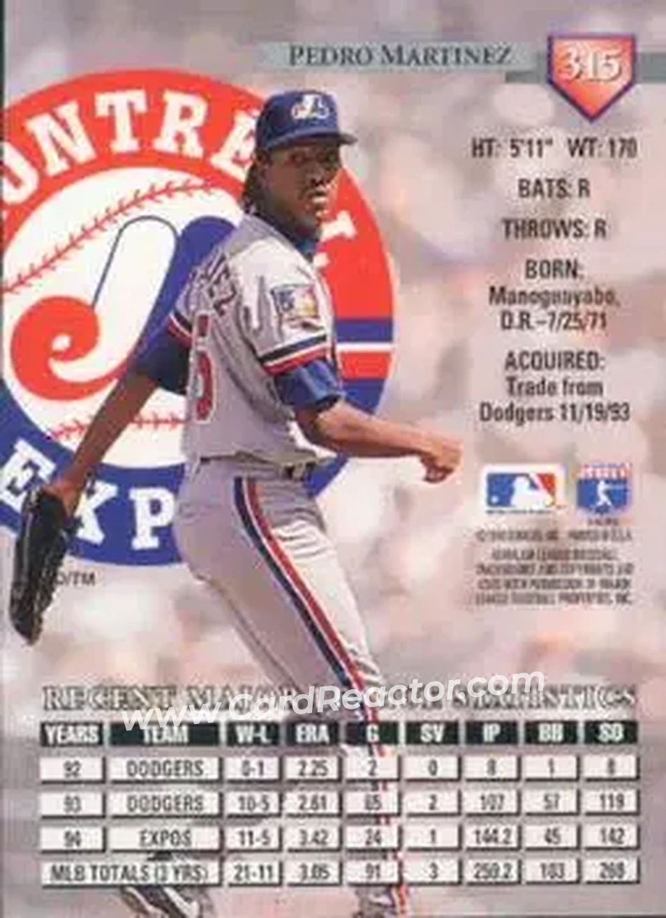 Back of Pedro Martinez