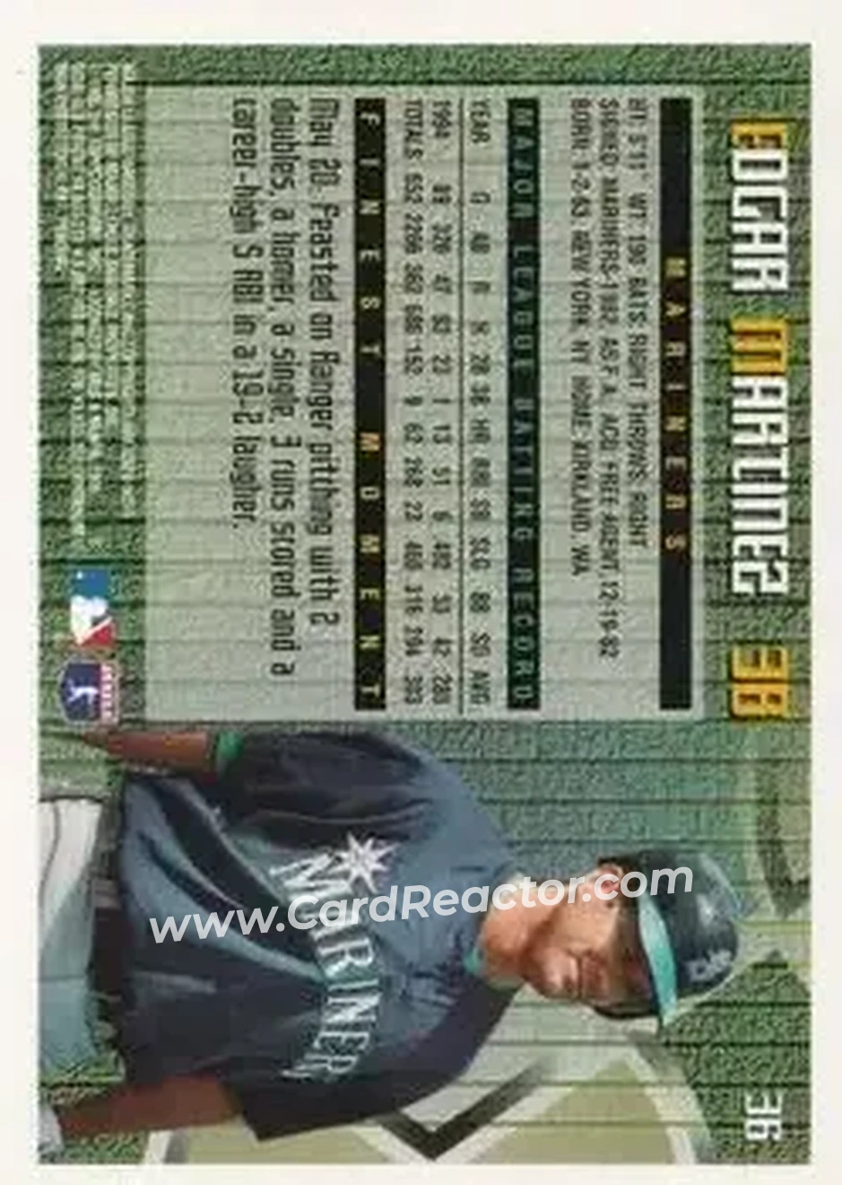 Back of Edgar Martinez