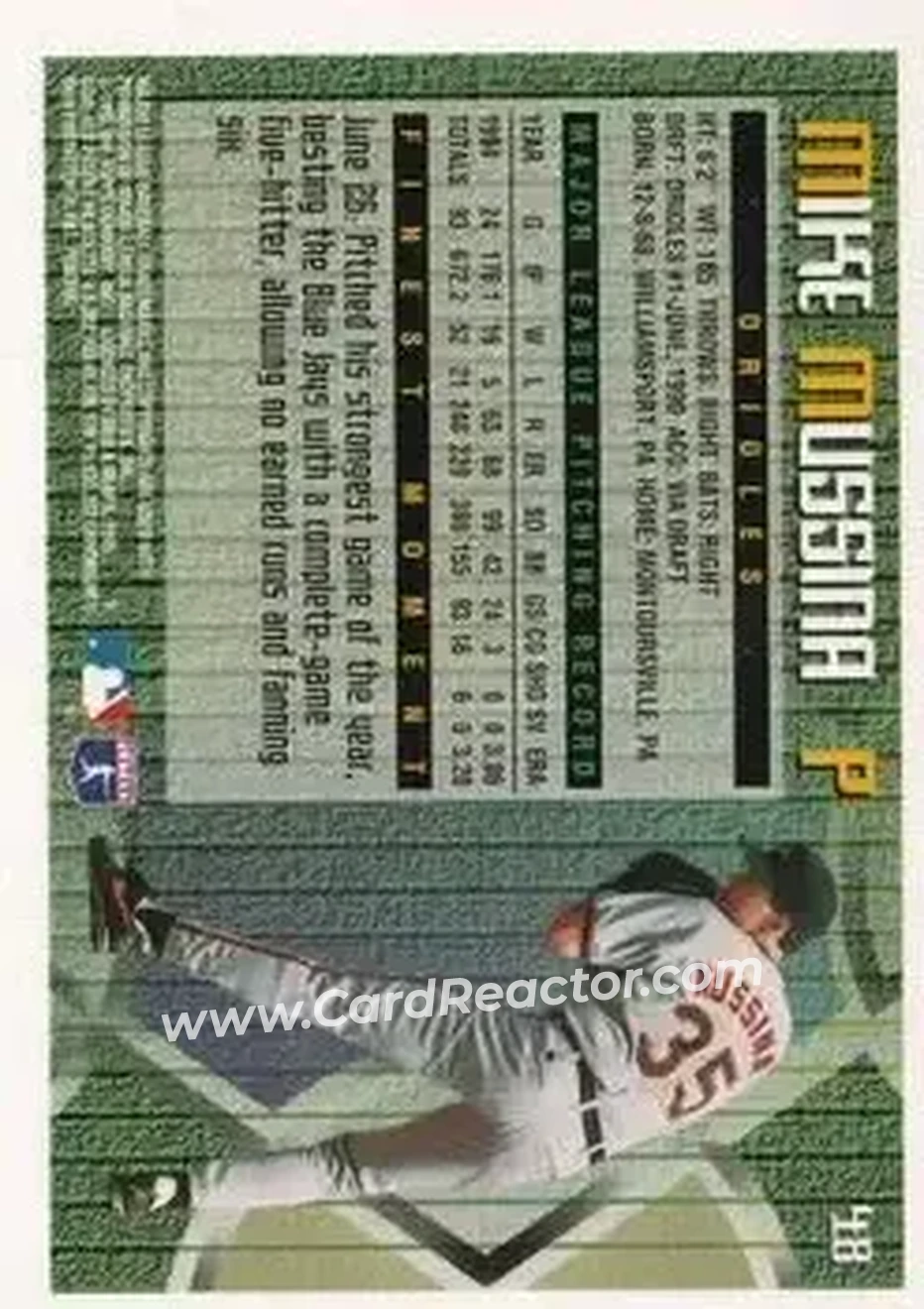 Back of Mike Mussina