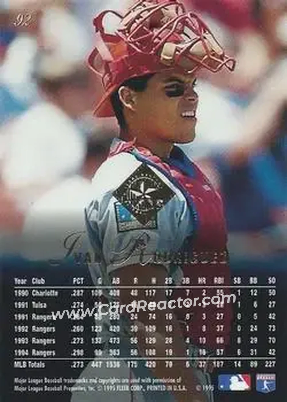 Back of Ivan Rodriguez