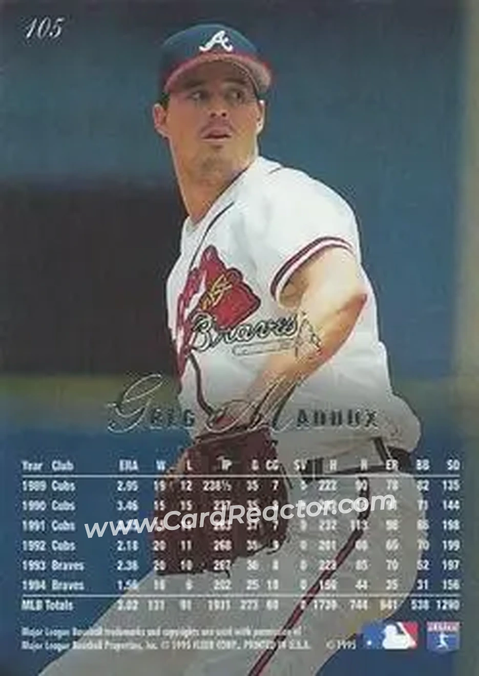 Back of Greg Maddux