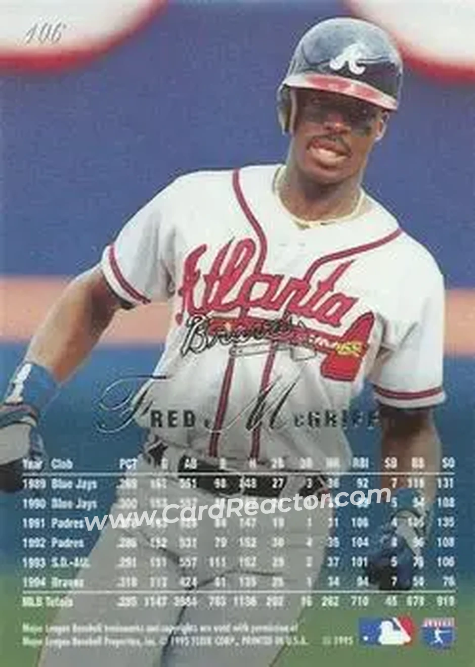 Back of Fred McGriff