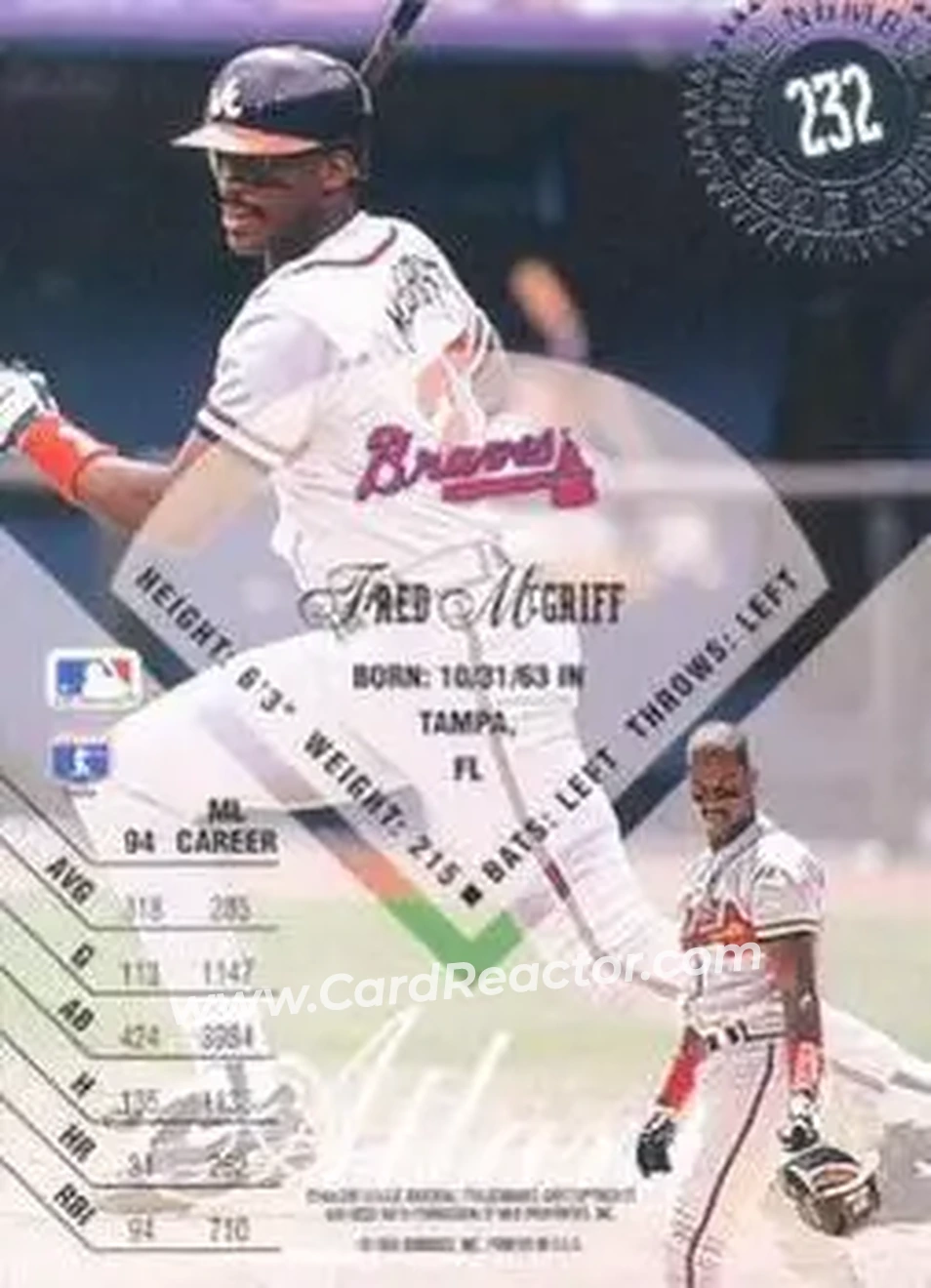 Back of Fred McGriff