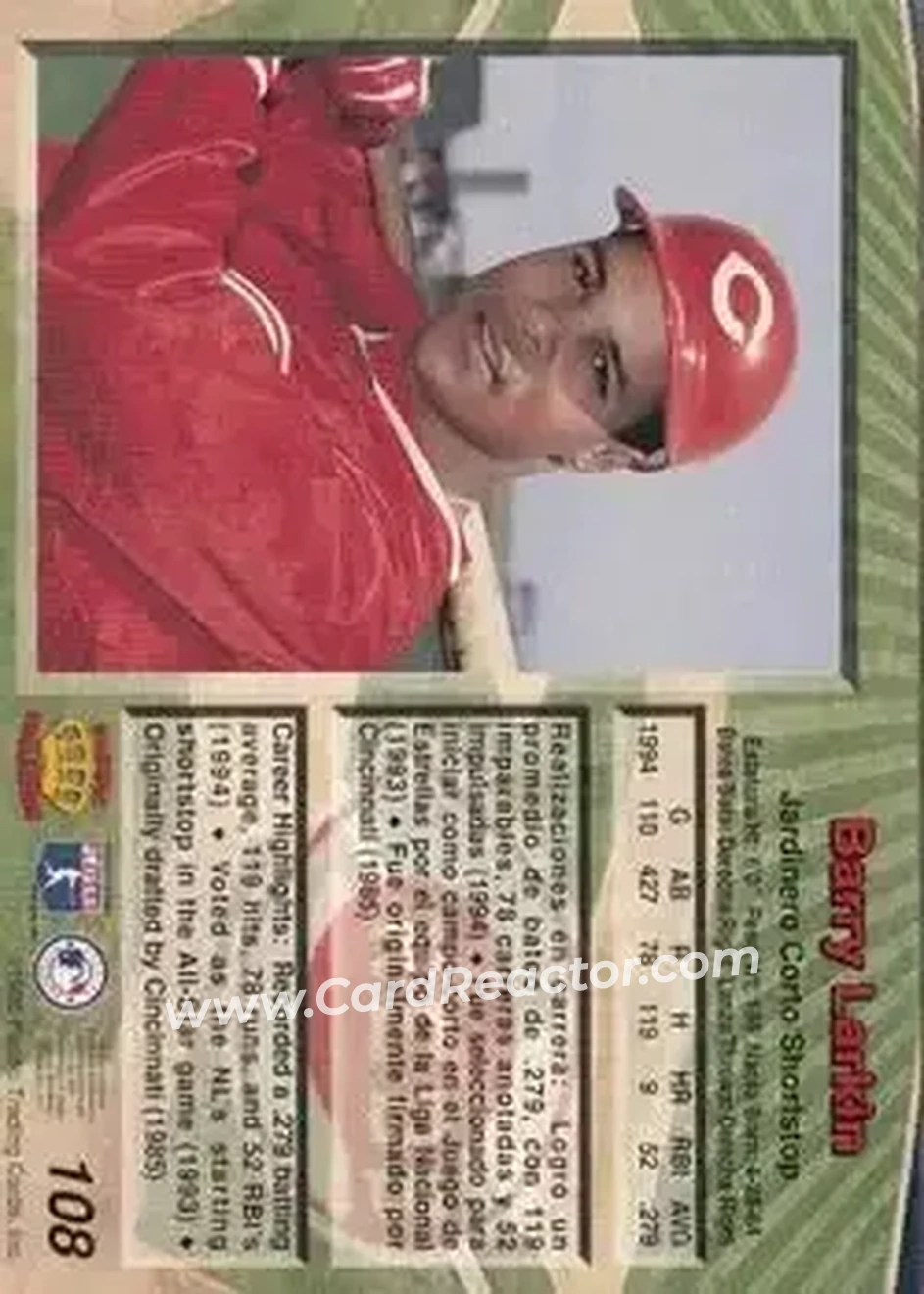Back of Barry Larkin