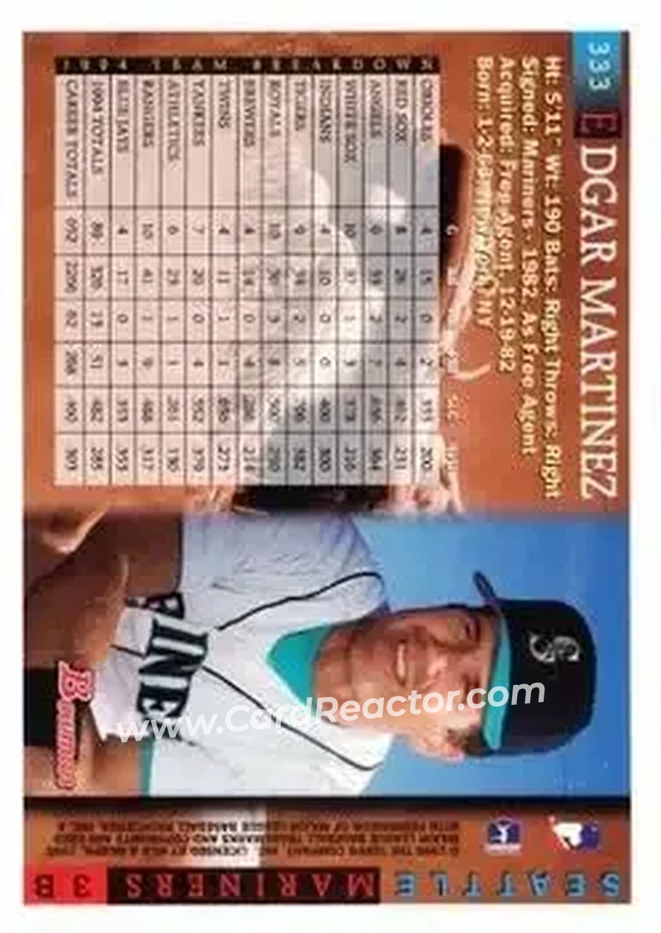 Back of Edgar Martinez