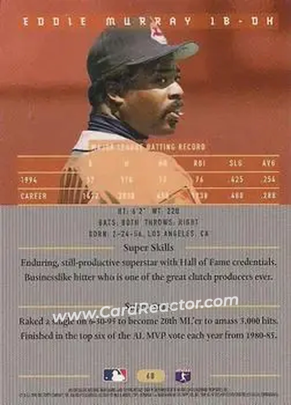 Back of Eddie Murray