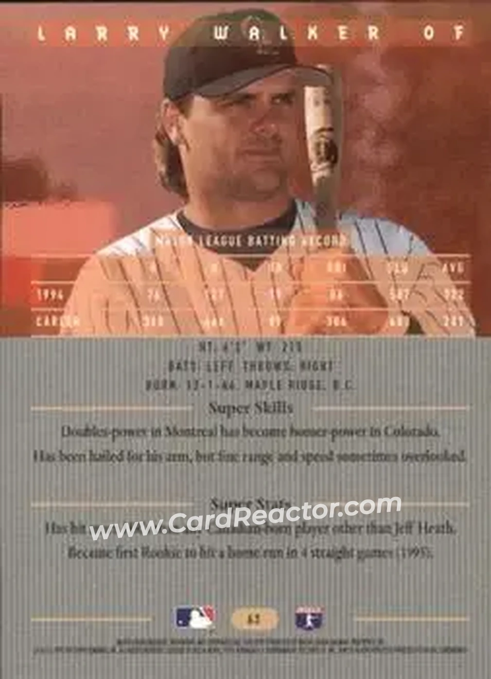 Back of Larry Walker