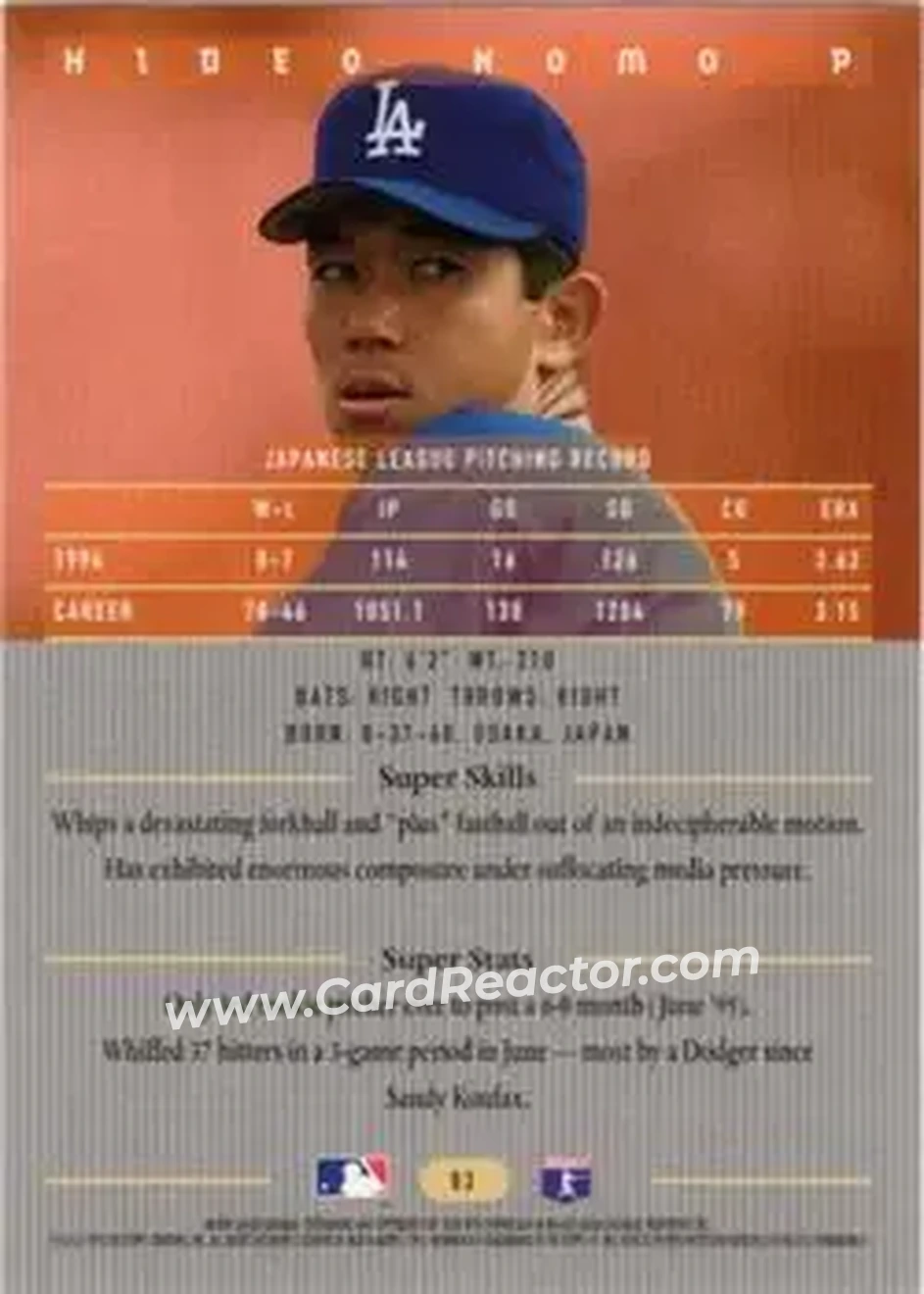 Back of Hideo Nomo