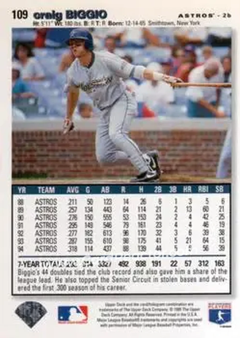 Back of Craig Biggio