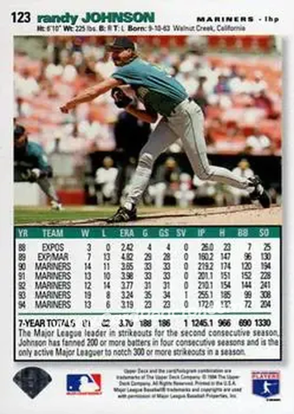 Back of Randy Johnson