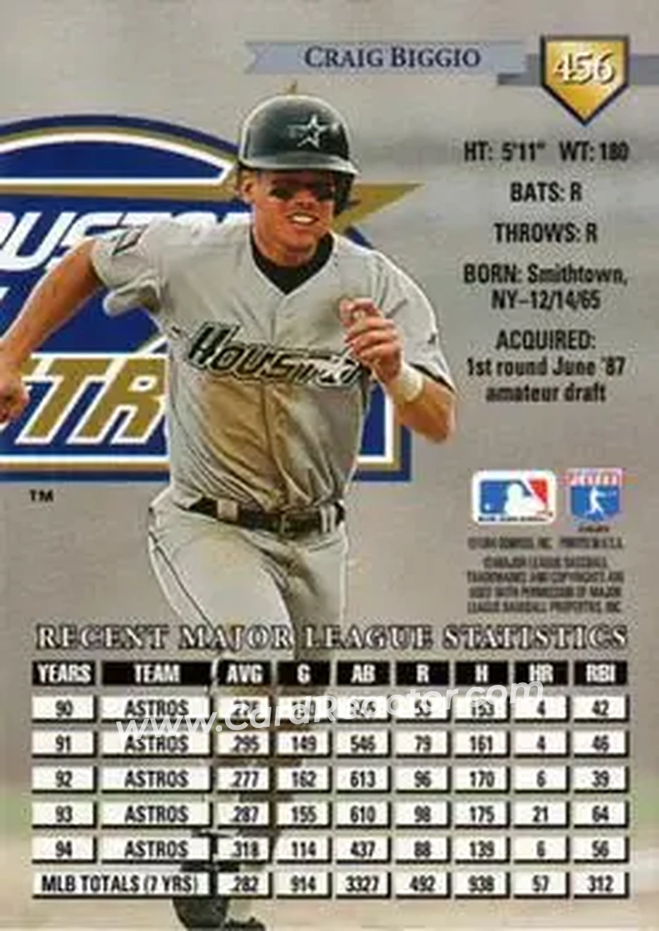 Back of Craig Biggio