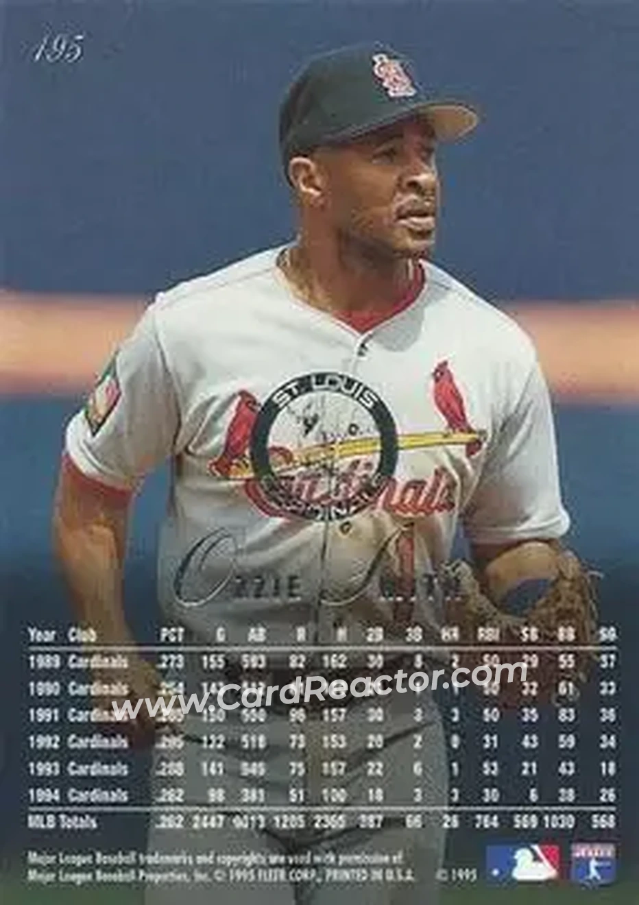 Back of Ozzie Smith