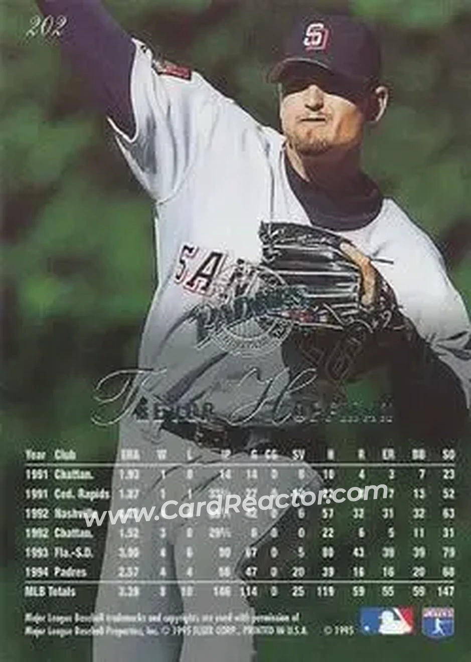 Back of Trevor Hoffman