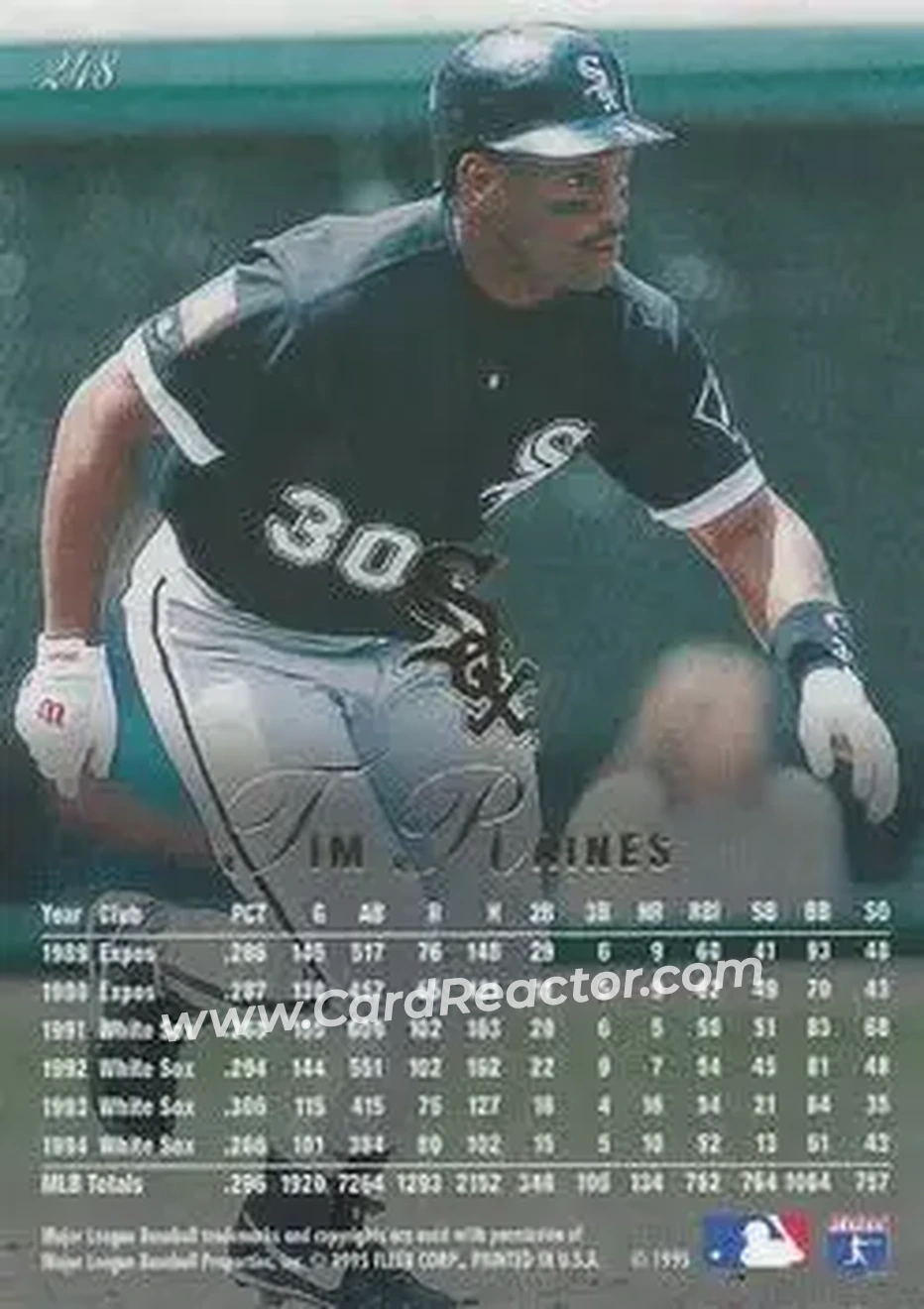 Back of Tim Raines