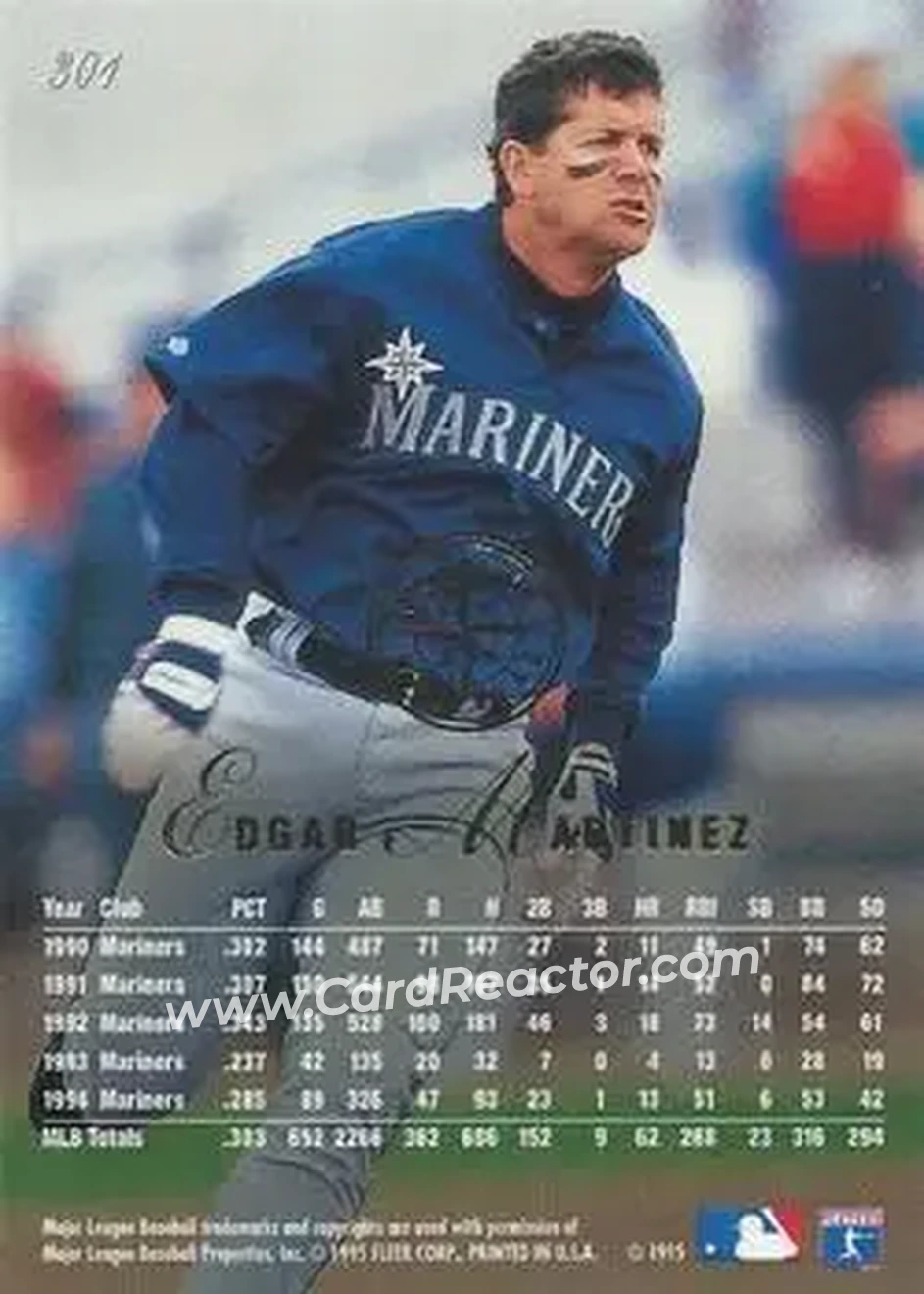 Back of Edgar Martinez