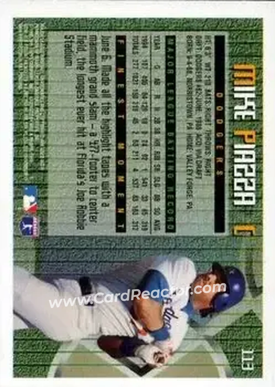 Back of Mike Piazza