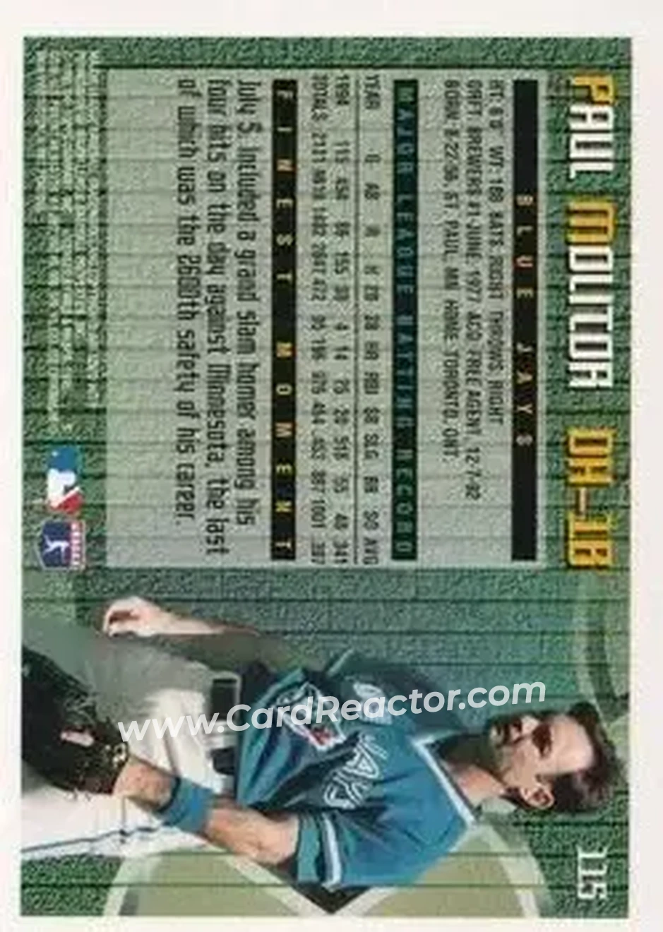 Back of Paul Molitor