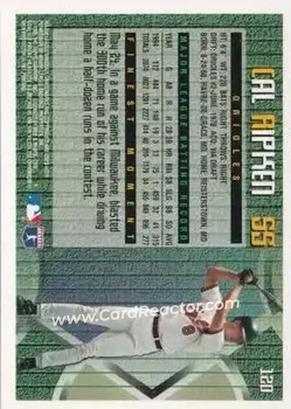 Back of Cal Ripken
