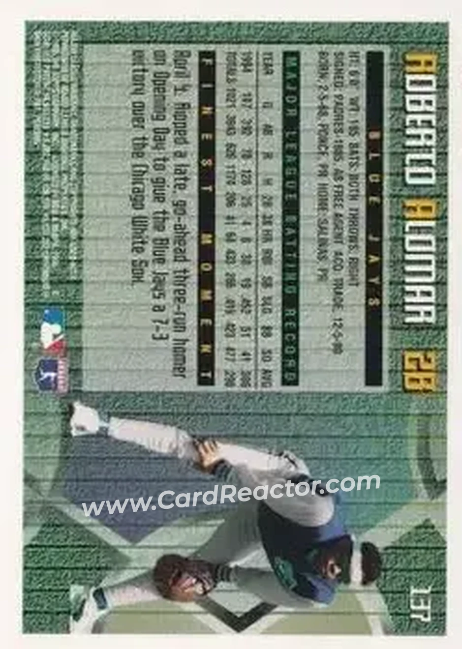 Back of Roberto Alomar
